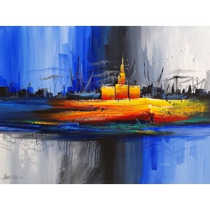 Abdul Jabbar, 30 x 42 Inch, Acrylic on Canvas, Citycape Painting, AC-ABJ-052